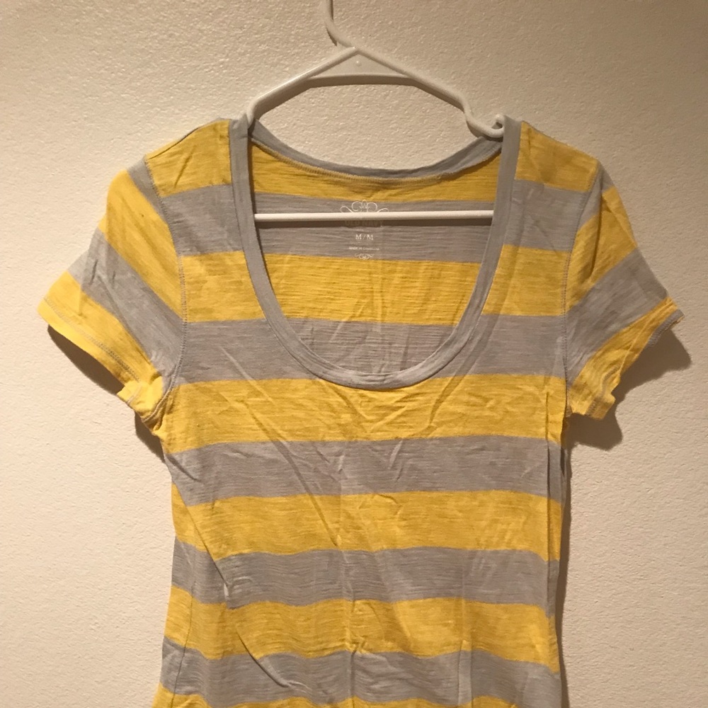 Old Navy yellow and grey striped  t-shirt